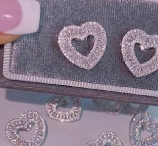 Diamanté Heart Earrings image 5