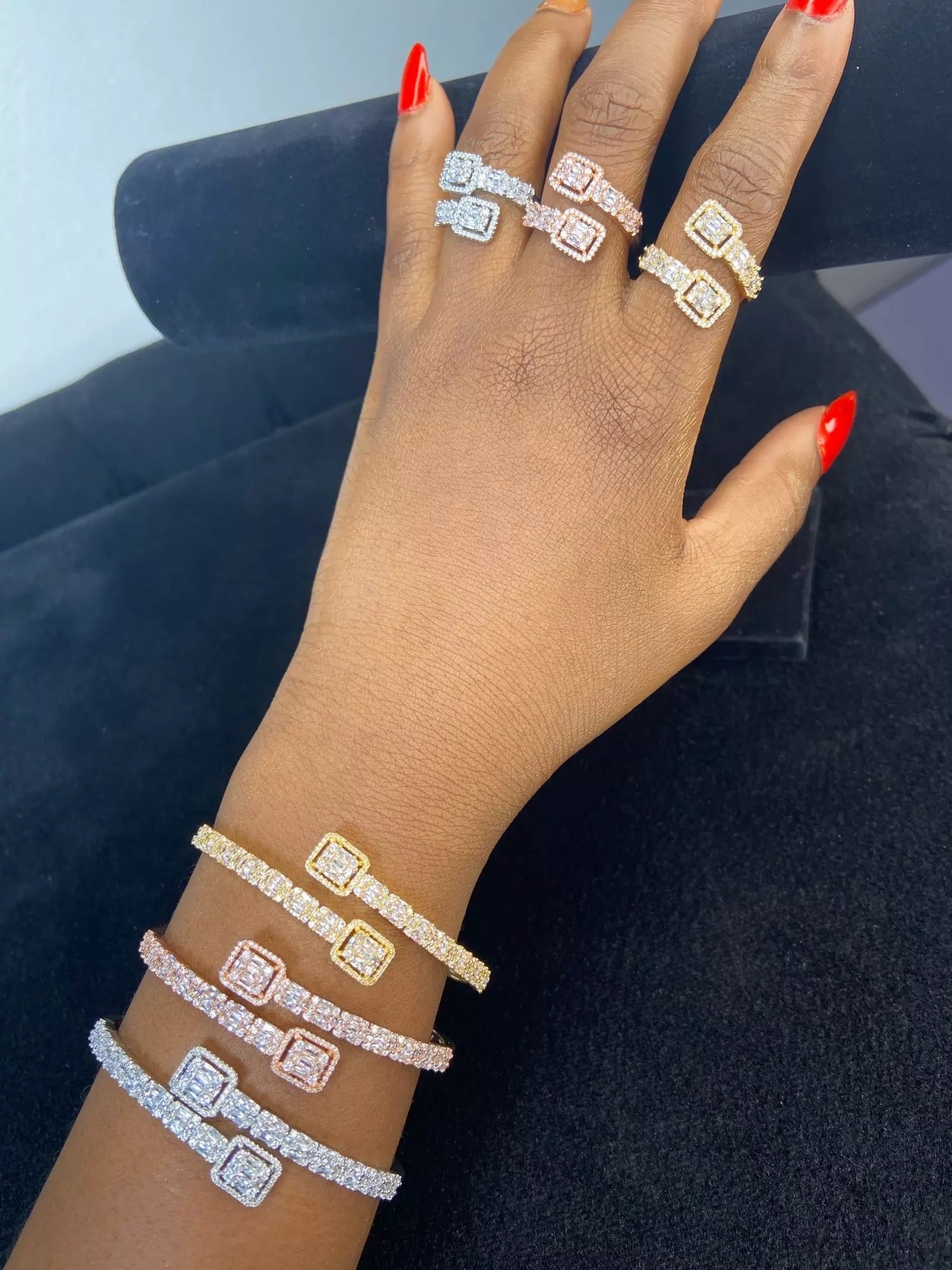 Diamanté Baguette Ring  image 2