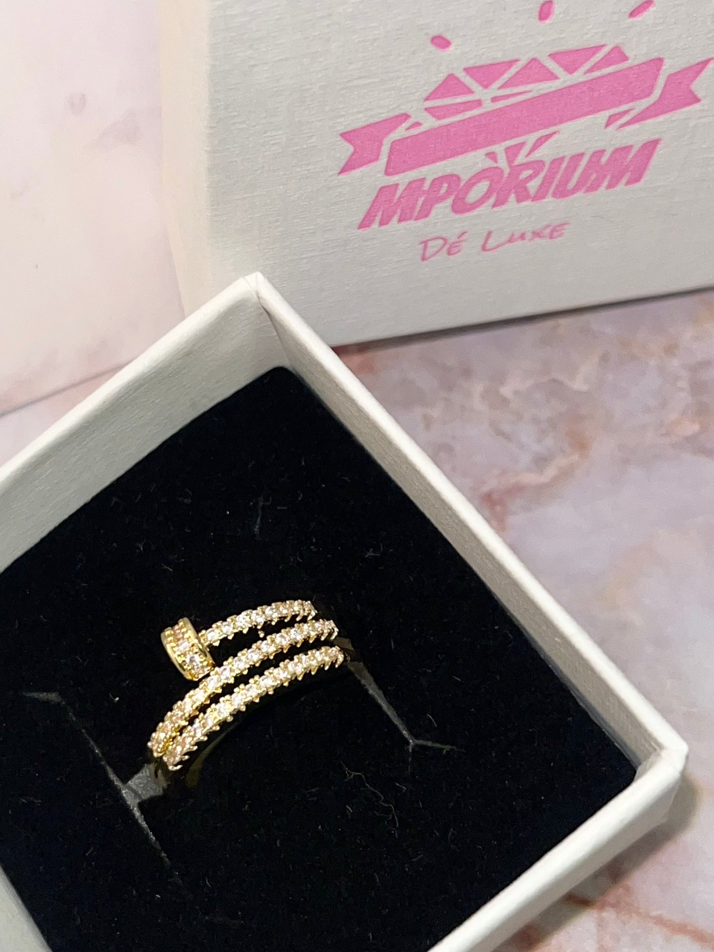 Celine Gold Spiral Nail Ring image 0