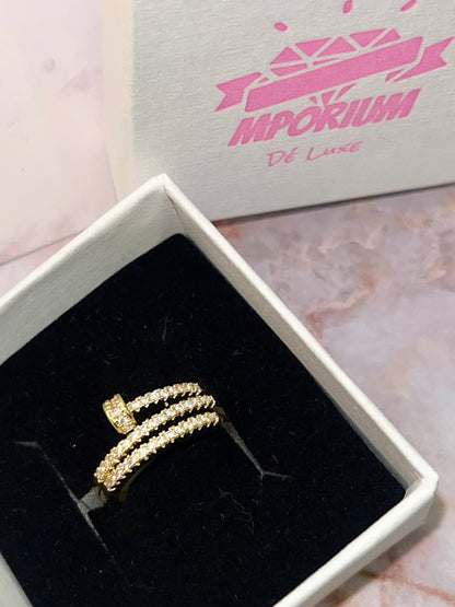 Celine Gold Spiral Nail Ring image 0