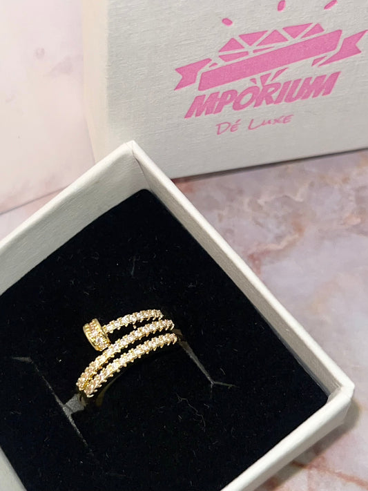 Celine Gold Spiral Nail Ring image 0