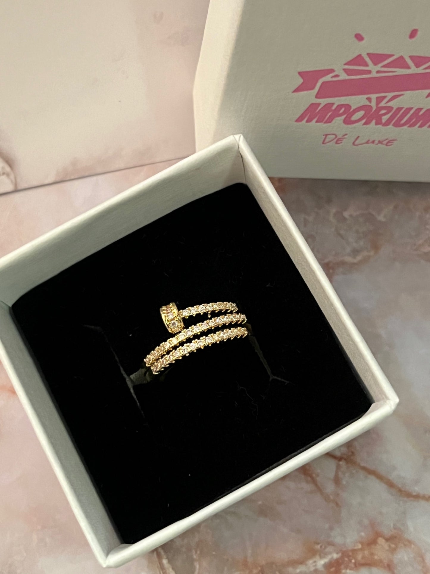 Celine Gold Spiral Nail Ring image 5