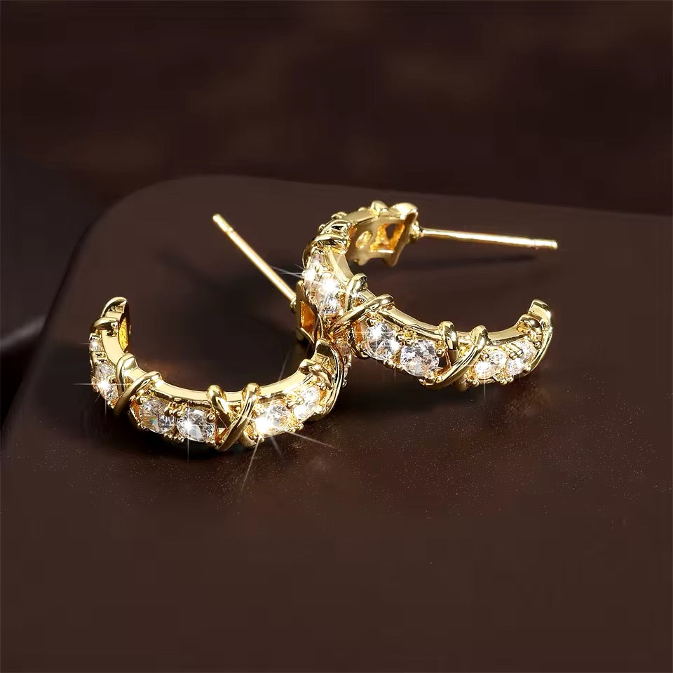 Gold Crescent Earrings  image 3