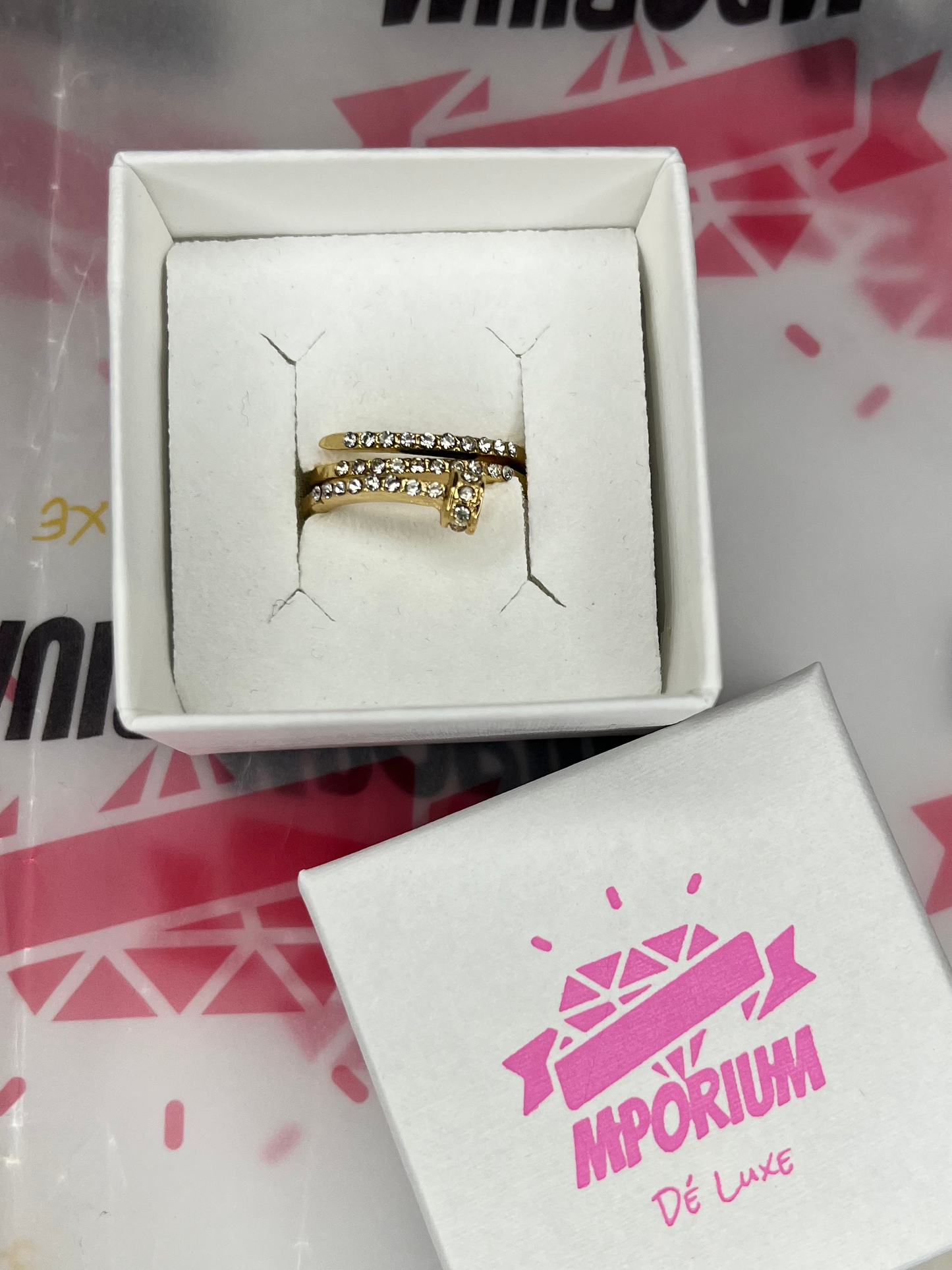 Celine Gold Spiral Nail Ring image 6