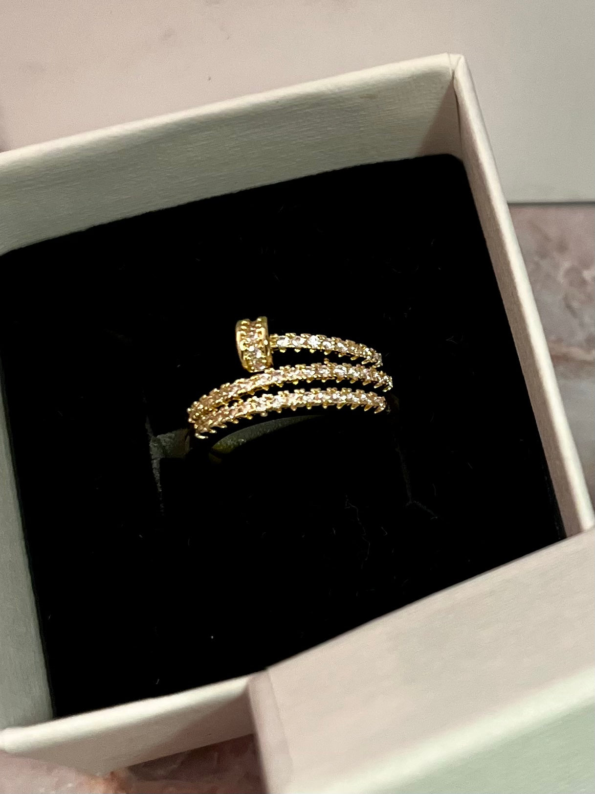 Celine Gold Spiral Nail Ring image 2