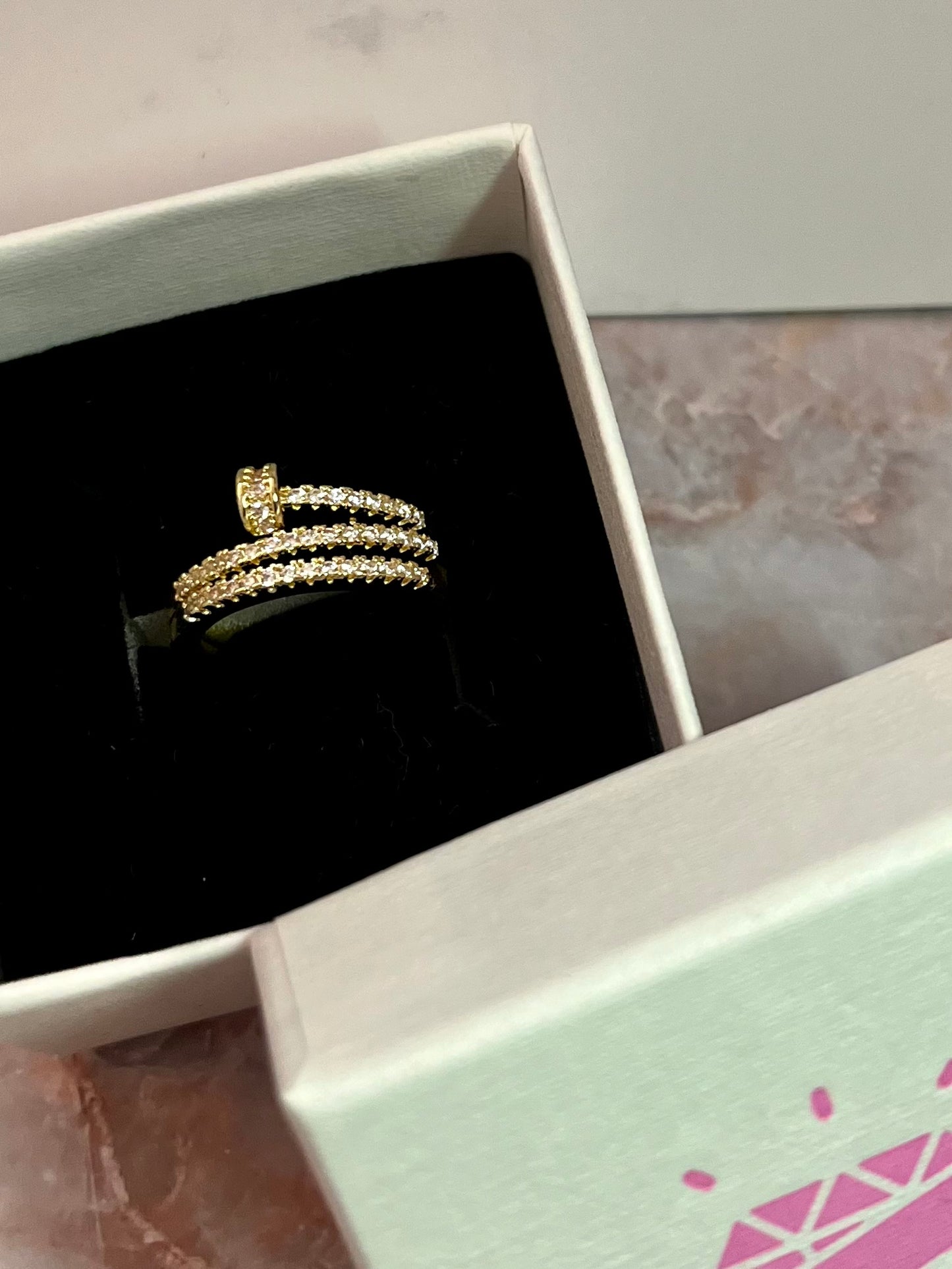 Celine Gold Spiral Nail Ring image 3