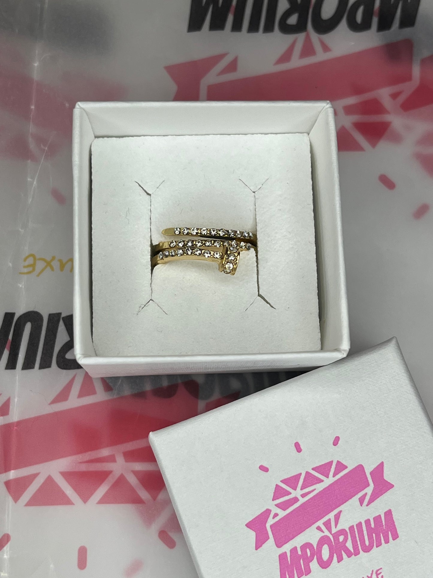 Celine Gold Spiral Nail Ring image 8