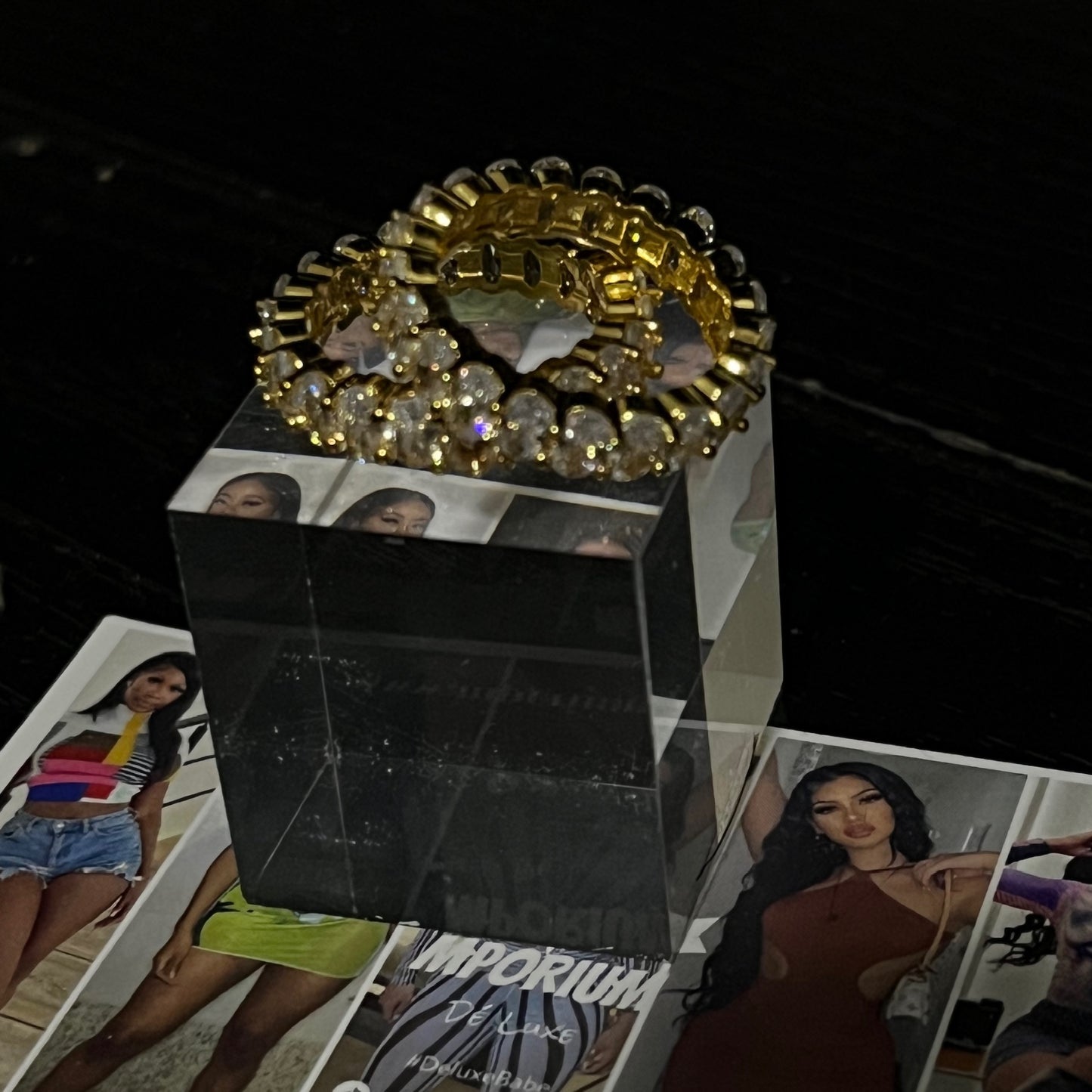 Opulence Gold Rim Cushion Cut Ring image 2