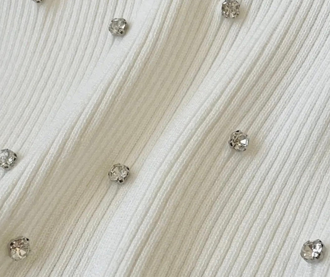 Diamante Ribbed Tank Top
