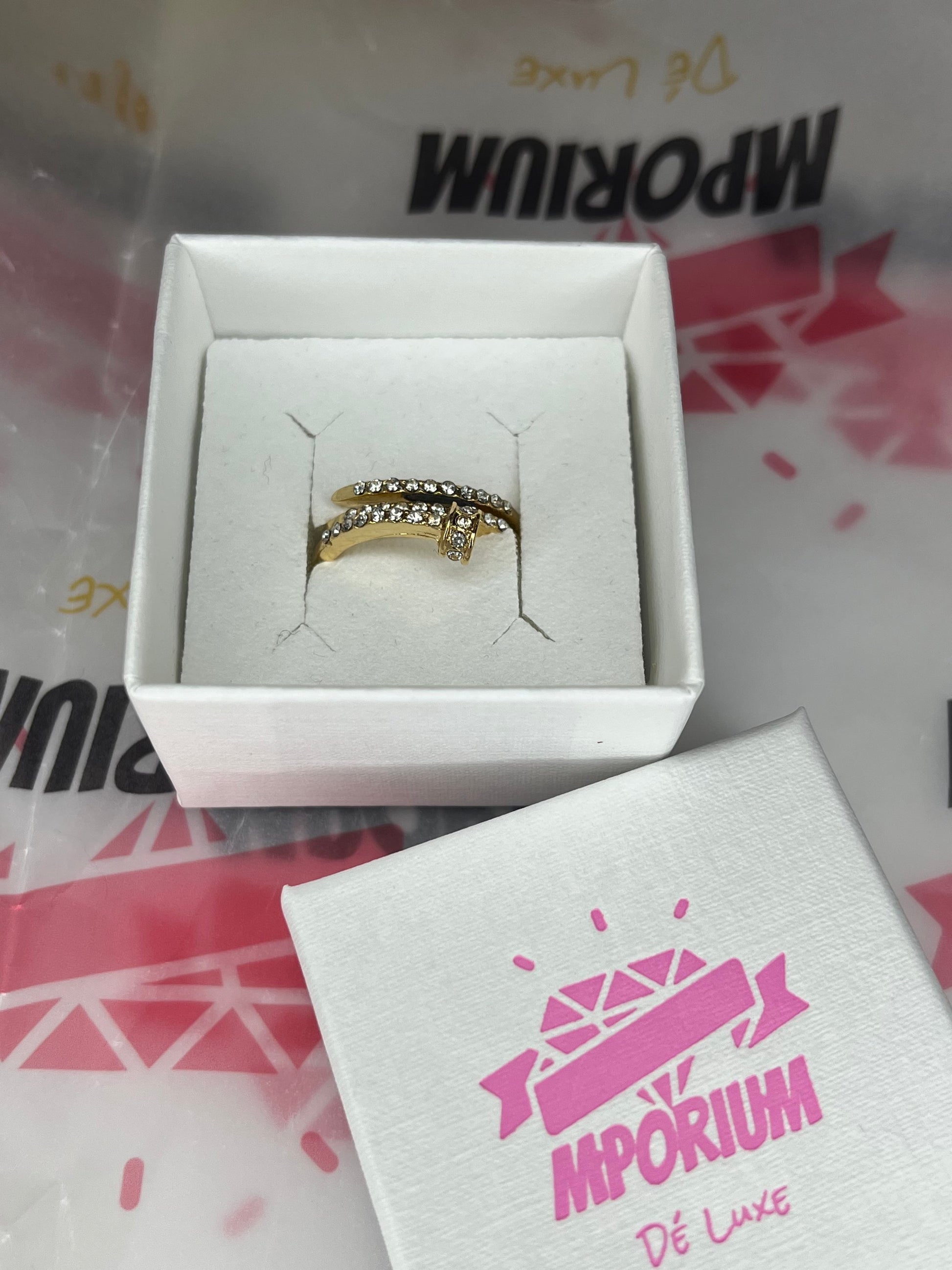 Celine Gold Spiral Nail Ring image 7