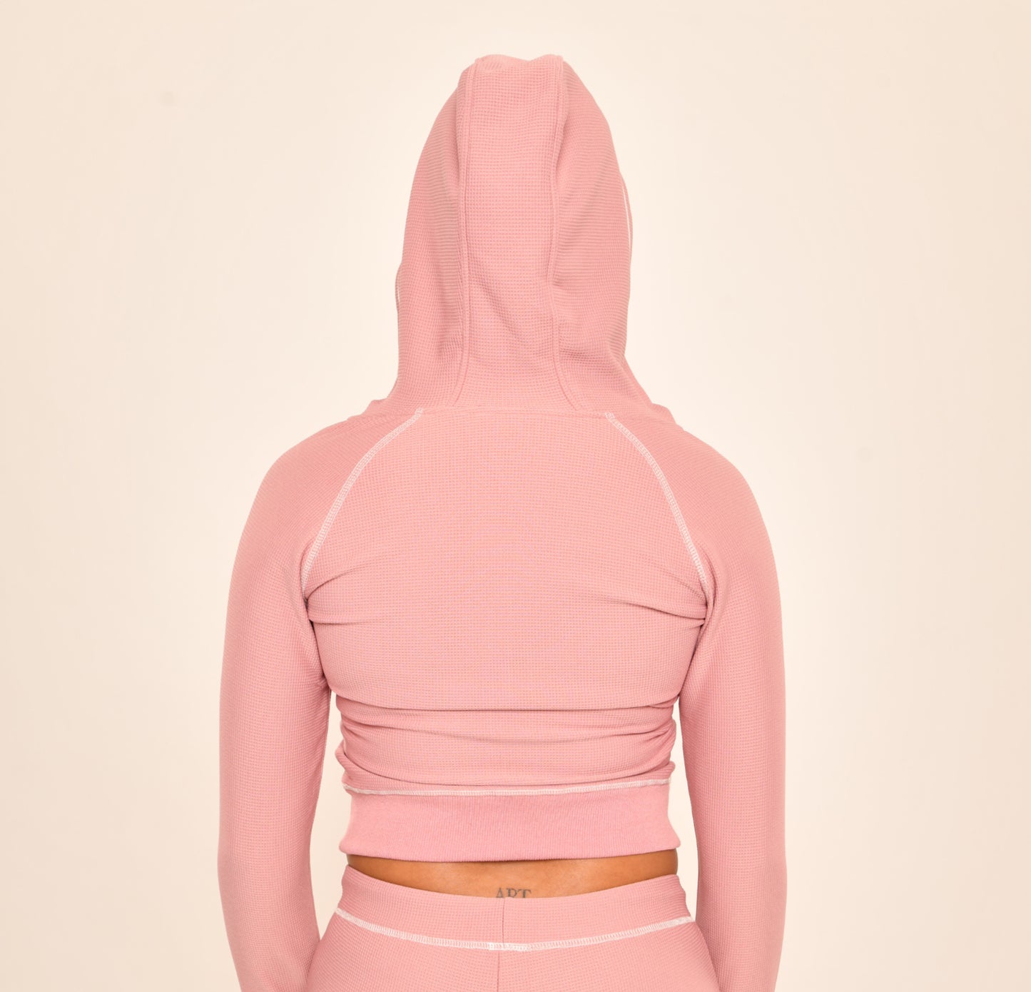 DÉLX Waffle Top In 'Dusty Pink' image 2