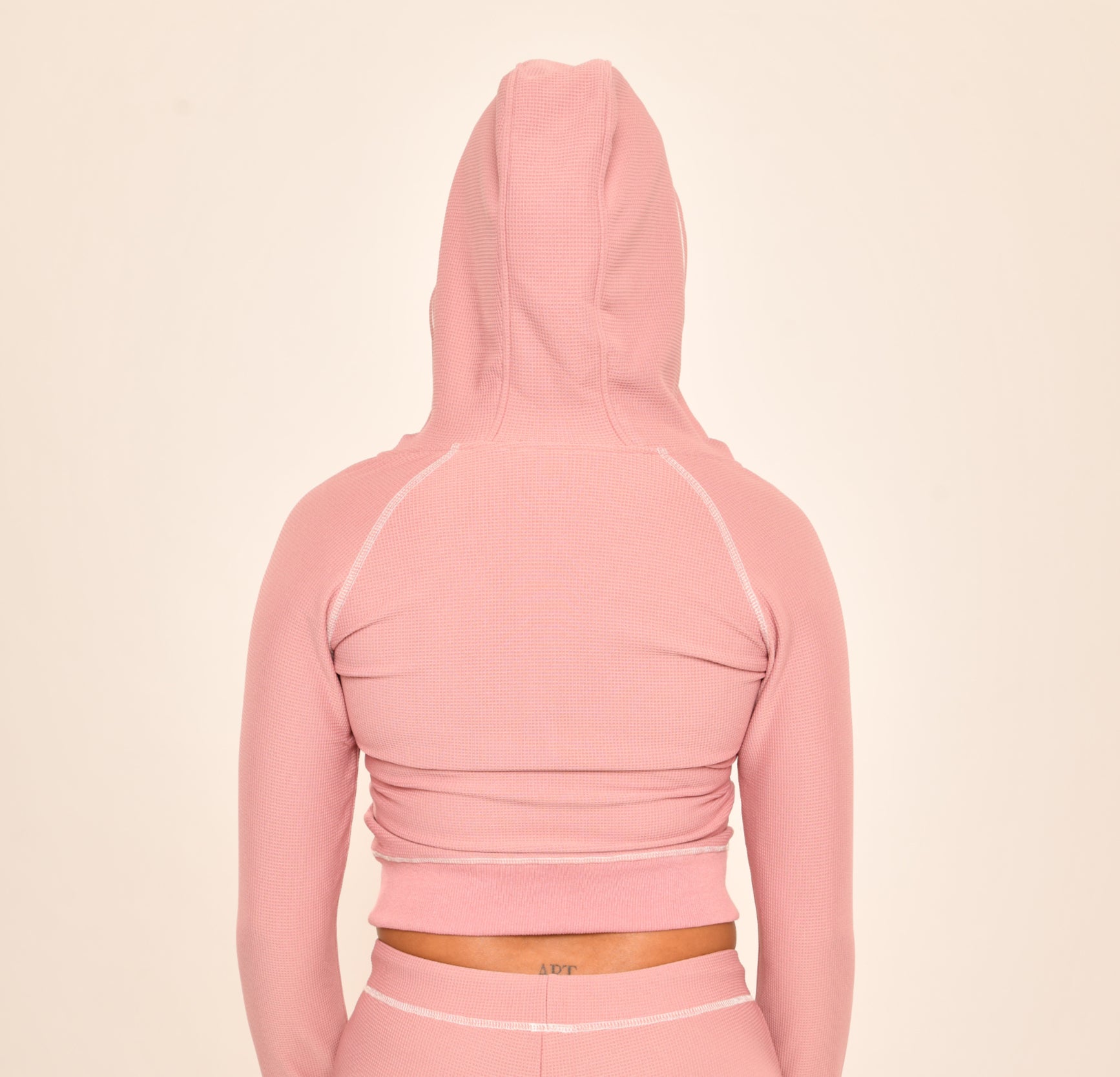 DÉLX Waffle Top In 'Dusty Pink' image 2