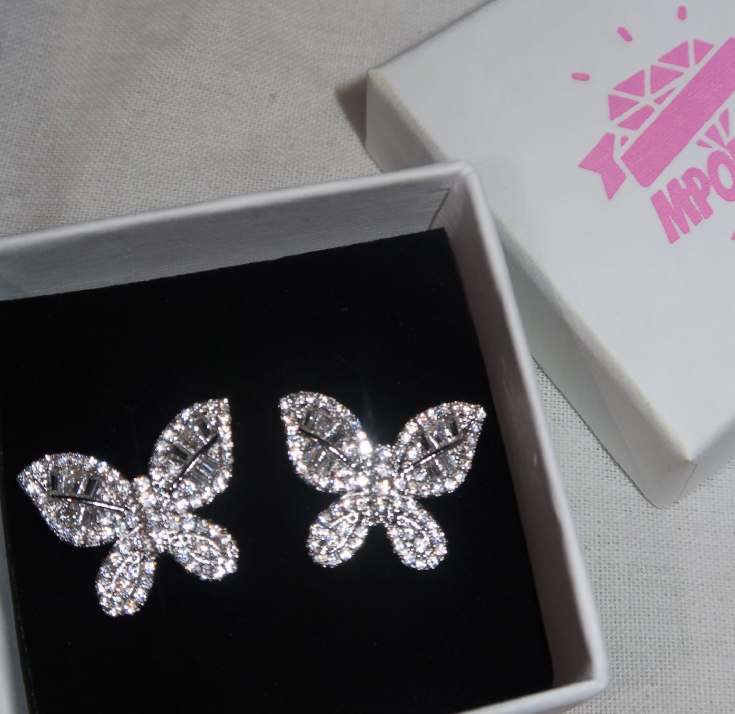 Diamanté Butterfly Earrings image 0