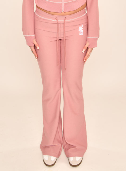 DÉLX Waffle Trousers In 'Dusty Pink' image 2
