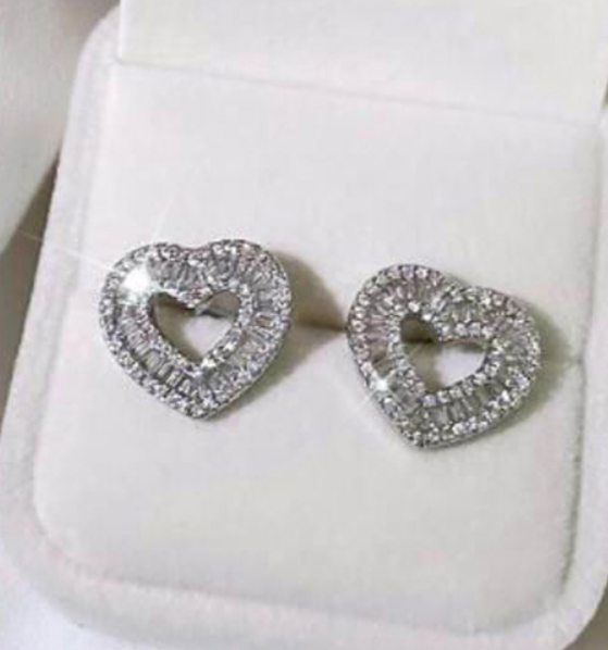 Diamanté Heart Earrings image 4