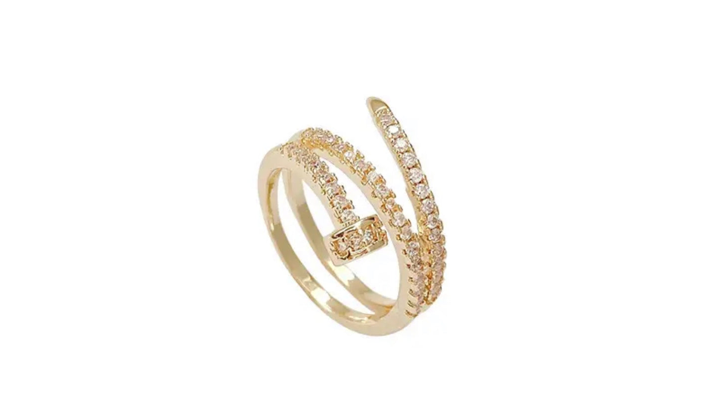 Celine Gold Spiral Nail Ring image 1
