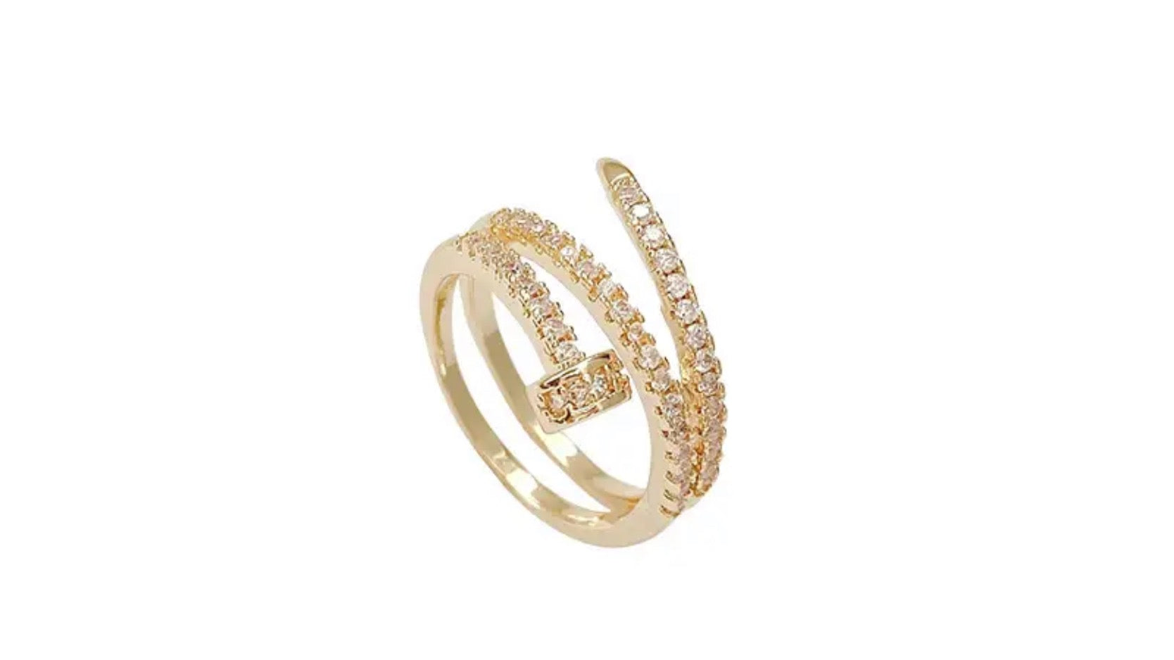 Celine Gold Spiral Nail Ring image 1